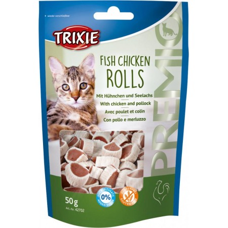 Trixie PREMIO Fish Chicken Rolls Куриные Роллы с рыбой лакомство для кошек 50 г (42702)